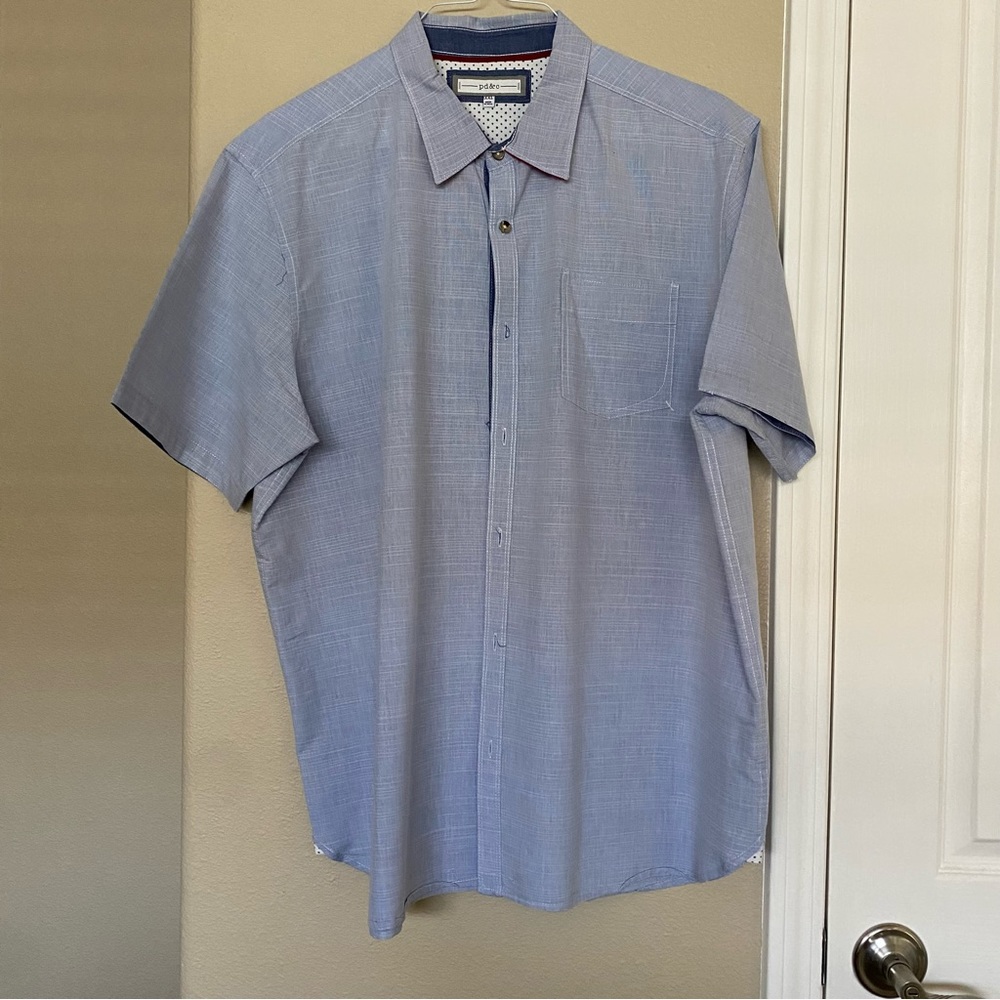 PD&C Blue Print Resort Wear Short Sleeve Button Down Shirt